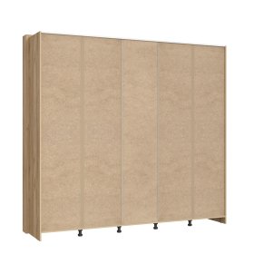 Skříň Fred, bílá a dub, pohled zezadu