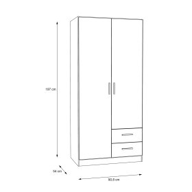 Skříň Jokas dub sonoma, rozměry