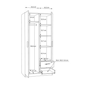 Skříň Jokas dub sonoma, rozměry