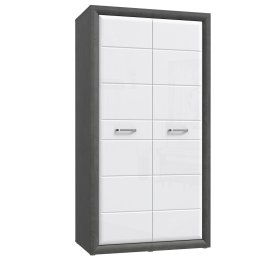 Skříň Leva vysoká, bílá a šedá