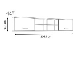 Police Luvo, šedá a bílá, rozměry