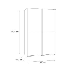 Šatní skříň Luvo, dub sonoma a bílá, rozměry