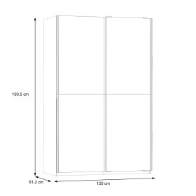 Šatní skříň Luvo, šedá a bílá, rozměry