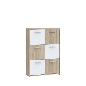 Komoda Kvad 77x113 cm, bílá a dub sonoma