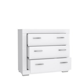 Komoda Snore 96x87 cm, bílá, otevřená