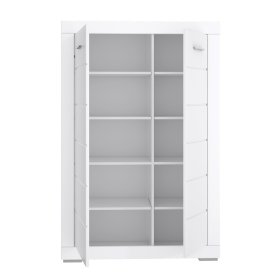 Komoda Snore 101x154 cm, bílá, otevřená