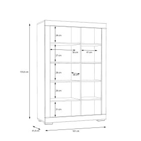 Komoda Snore 101x154 cm, bílá, rozměry