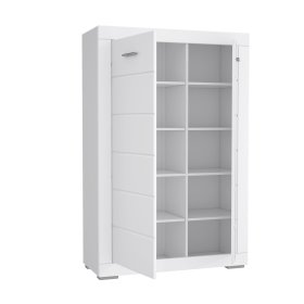 Komoda Snore 101x154 cm, bílá, otevřená