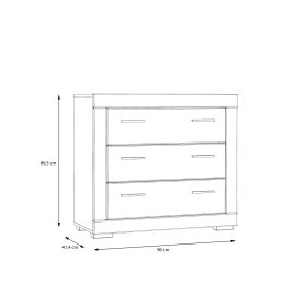 Komoda Snore 96x87 cm, bílá, rozměry