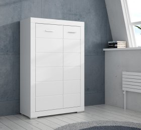 Komoda Snore 101x154 cm, bílá, interiér