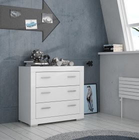 Komoda Snore 96x87 cm, bílá, ineriér