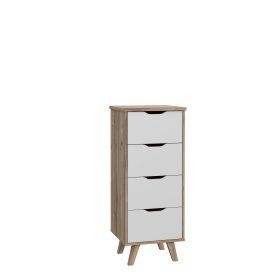 Komoda Vaur 45x109 cm, bílá a dub sonoma 