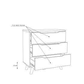Komoda Vaur 80x86 cm, dub sonoma, rozměry