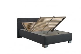 Jednolůžko Dona v rozměru 140x200 cm, v potahu Malmö new 95, ukázka úložného prostoru