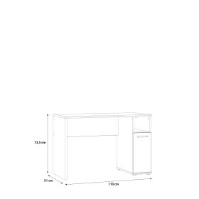 Psací stůl Nipo 110x74x51 cm, dub artisan, rozměry
