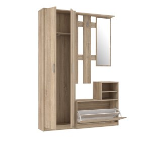 Předsíňový set Nipo 135x191x28 cm, dub sonoma, otevřený