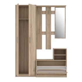 Předsíňový set Nipo 135x191x28 cm, dub sonoma, otevřený