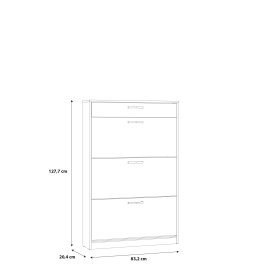 Botník Nipo 83x128x20 cm, dub artisan, rozměry