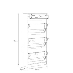 Botník Nipo 58x128x20 cm, dub sonoma, rozměry