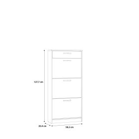 Botník Nipo 58x128x20 cm, dub artisan, rozměry