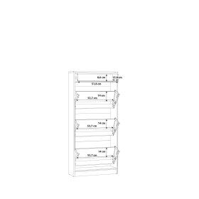 Botník Nipo 58x128x20 cm, dub artisan, rozměry
