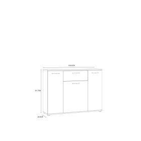 Komoda Nipo 110x82x30 cm, dub sonoma, rozměry