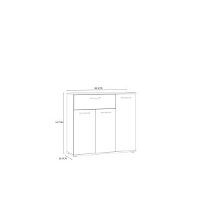 Komoda Nipo 90x82x30 cm, dub sonoma, rozměry