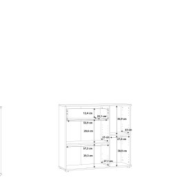 Komoda Nipo 90x82x30 cm, dub artisan, rozměry