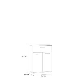 Komoda Nipo 60x82x29 cm, dub artisan, rozměry