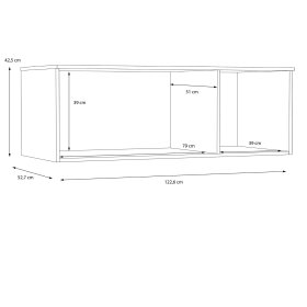 Nástavec Nipo 122x43x53 cm, dub sonoma, rozměry