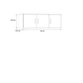 Nástavec Nipo 122x43x53 cm, dub artisan, rozměry