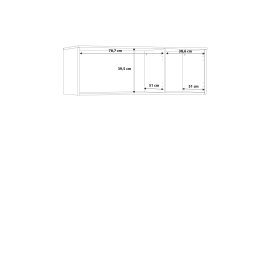 Nástavec Nipo 122x43x53 cm, dub artisan, rozměry