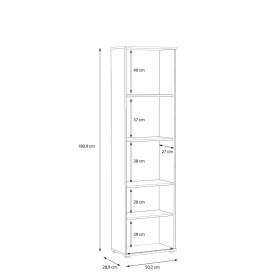 Knihovna Nipo 50x181x29 cm, dub sonoma, rozměry