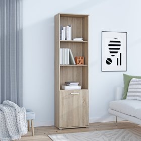 Knihovna Nipo s dvířky 50x181x29 cm, dub sonoma, interiér