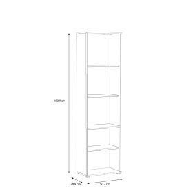 Knihovna Nipo 50x181x29 cm, dub sonoma, rozměry