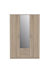 Šatní skříň Nipo se šuplíky a zrcadlem 122x185x53 cm, dub sonoma