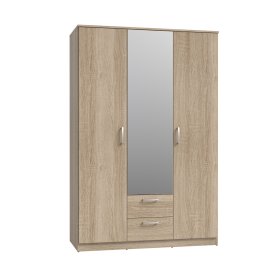 Šatní skříň Nipo se šuplíky a zrcadlem 122x185x53 cm, dub sonoma