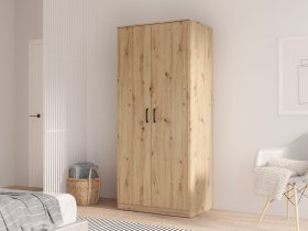 Šatní skříň Nipo 82x185x53 cm, dub artisan, interiér
