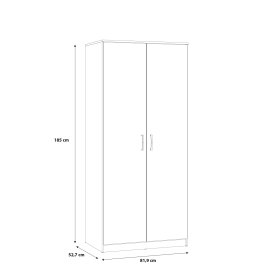 Šatní skříň Nipo 82x185x53 cm, dub artisan, rozměry