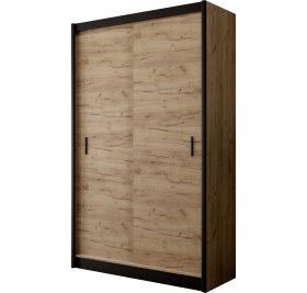 Šatní skříň Mulet s posuvnými dveřmi 150x215x61 cm, černá