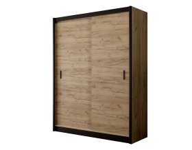 Šatní skříň Mulet s posuvnými dveřmi 180x215x61 cm, černá