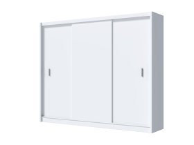 Šatní skříň Mulet s posuvnými dveřmi 250x215x61 cm, bílá