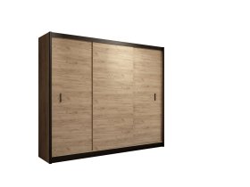 Šatní skříň Mulet s posuvnými dveřmi 250x215x61 cm, černá