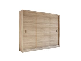 Šatní skříň Mulet s posuvnými dveřmi 250x215x61 cm, dub sonoma
