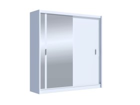 Šatní skříň Oskol s posuvnými dveřmi 203x215x61 cm, bílá