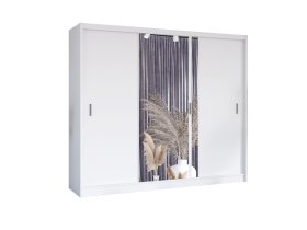 Šatní skříň Oskol s posuvnými dveřmi 250x215x61 cm, bílá