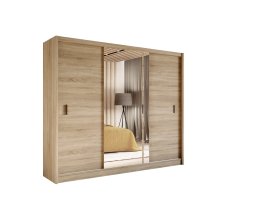 Šatní skříň Oskol s posuvnými dveřmi 250x215x61 cm, dub sonoma