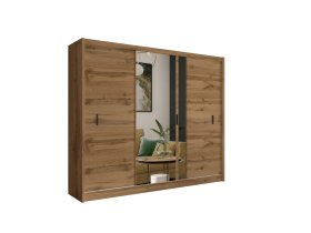 Šatní skříň Oskol s posuvnými dveřmi 250x215x61 cm, dub wotan
