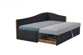 Pohovka Peggy pravý roh, rozložená na velikost dvoulůžka