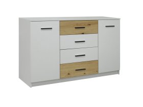 Komoda Arty 140x86x74 cm, bíla a dub artisan